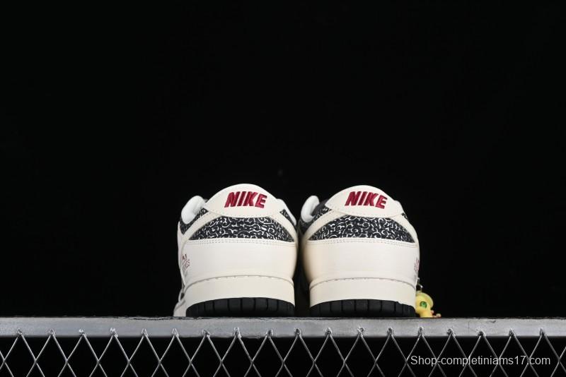 Nike SB Dunk Low Hermes Collaboration - Beige Swoosh Anniversary High-End Custom Low-Top Casual Skate Shoes - XD6188-038