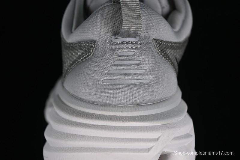 HOKA ONE ONE Bondi 8 Performance Cushioned Running Shoes with Engineered Mesh Upper - 1123202 SHMS