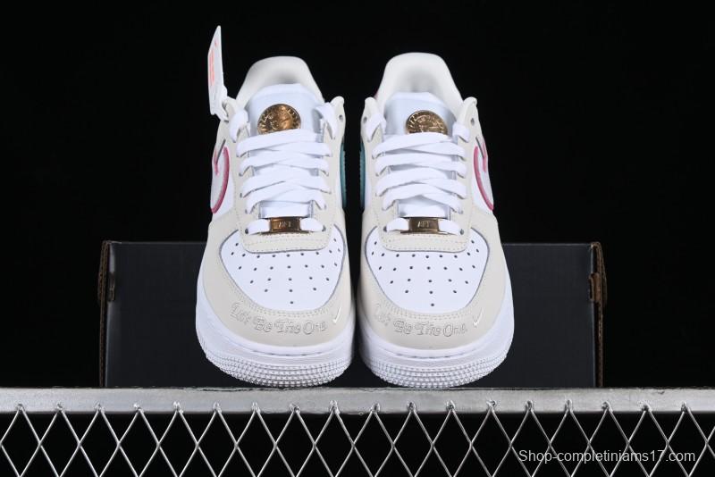 Nike Air Force 1 '07 Low Grey White Pink Casual Sneakers - HM3694-011