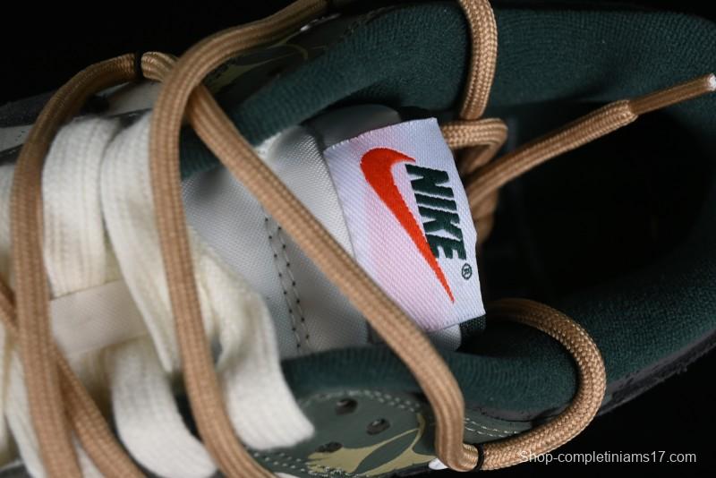 Nike Dunk Low Panda Prank Jungle Crossing - Green Wild Floating Abyss Beige Brown Green SB Lace-Up Low-Top Casual Skate Shoes - FD0350-133