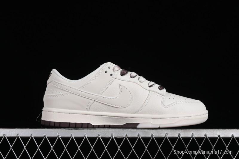 Nike SB Dunk Low Supreme Collaboration - White Brown Two-Tone Anniversary High-End Custom Low-Top Casual Sneakers - BB8657-106