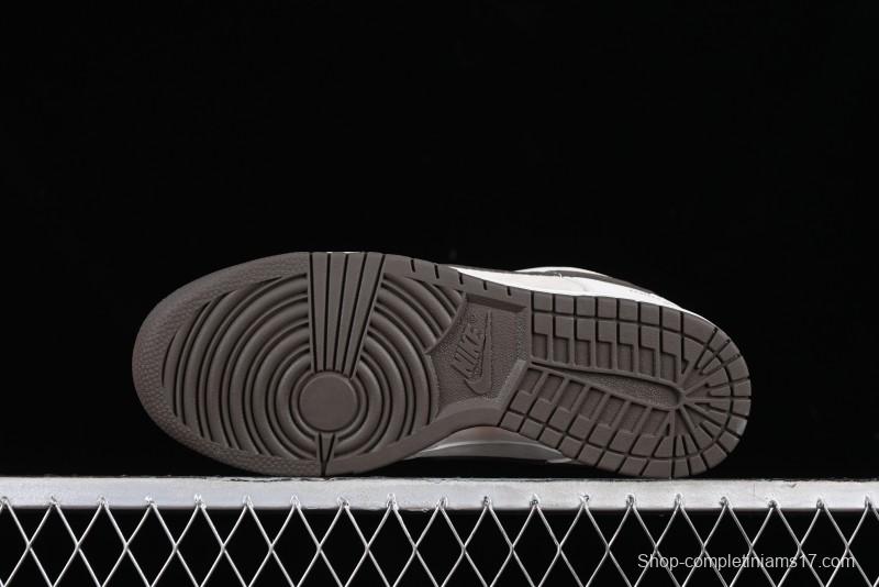 Nike SB Dunk Low LV Collaboration Anniversary Edition Premium Custom Suede Brown Swoosh Low-Top Casual Skate Shoes - LV6188-001