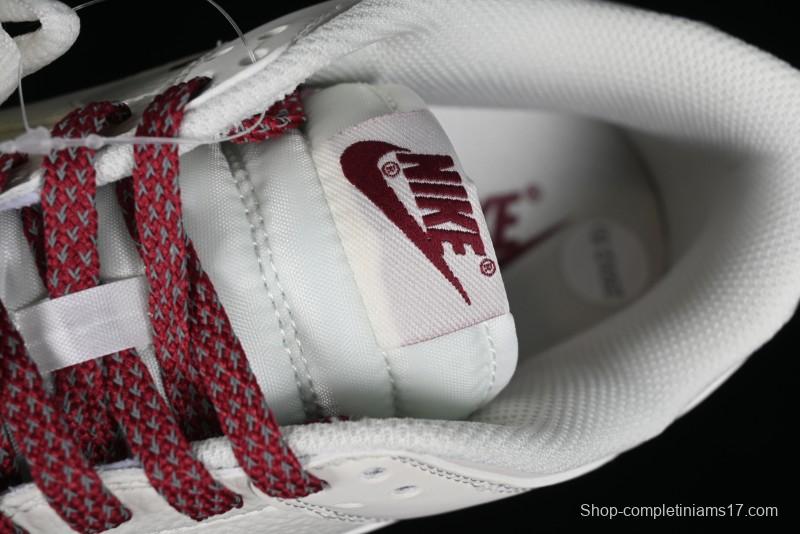 Nike SB Dunk Low Collaboration Three Swooshes Rice Wine Red Color Low-Top Casual Skateboarding Shoes - NK5639-322