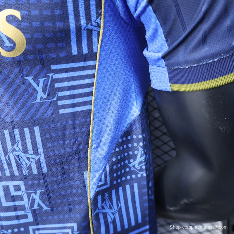 25/26 Player Version Real Madrid Blue Geometric Pattern Away Jersey