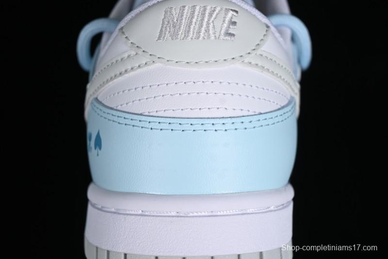 Nike Dunk Low SB Hearts Playing Cards Graffiti North Carolina Blue Casual Skate Shoes - DV0831-101