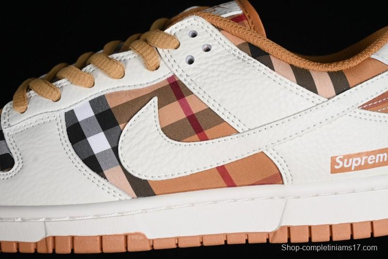 Nike SB Dunk Low Supreme Collaboration - Plaid Colorway SB Low Top Casual Skateboarding Shoes - SU1853-513