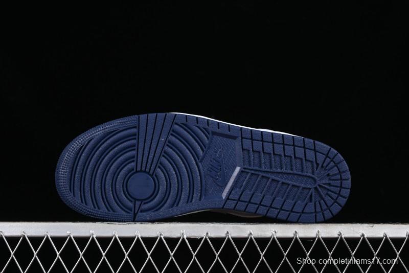 Nike Air Jordan 1 Low AJ1 White Blue Grey Low Top Lifestyle Basketball Shoes - 553558-141