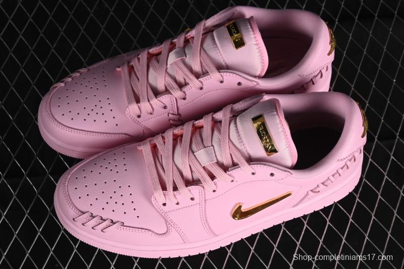 Nike Air Jordan 1 Low "Method of Make" Casual Sneakers with Woven Detailing - FN5032-600