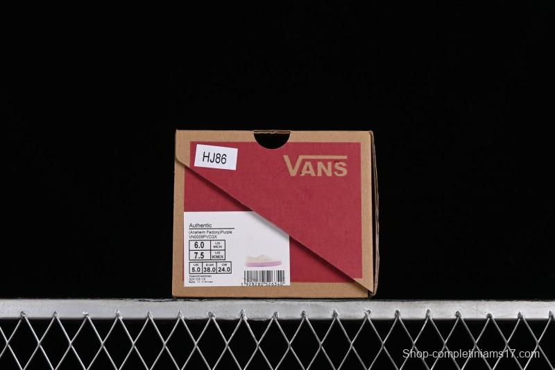 Vans Authentic White Purple Canvas Skate Shoes - VN0009PVCGX
