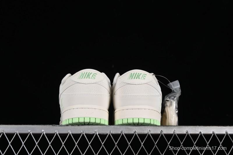 Nike SB Dunk Low LV Collaboration - Double Swoosh Fluorescent Green Anniversary High-End Custom Low-Top Casual Skate Shoes - XX2025-321