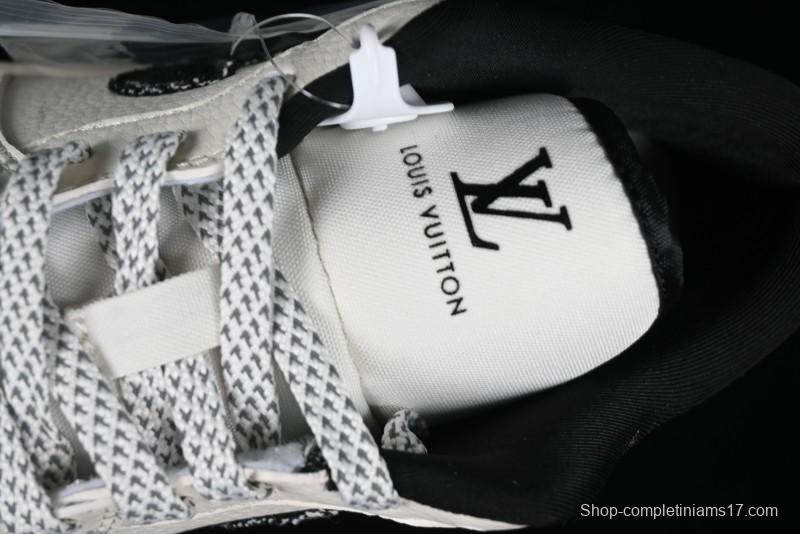 Nike Air Jordan 1 Low LV Collaboration - Black Denim Print Custom High-End Basketball Shoes - SJ9950-006