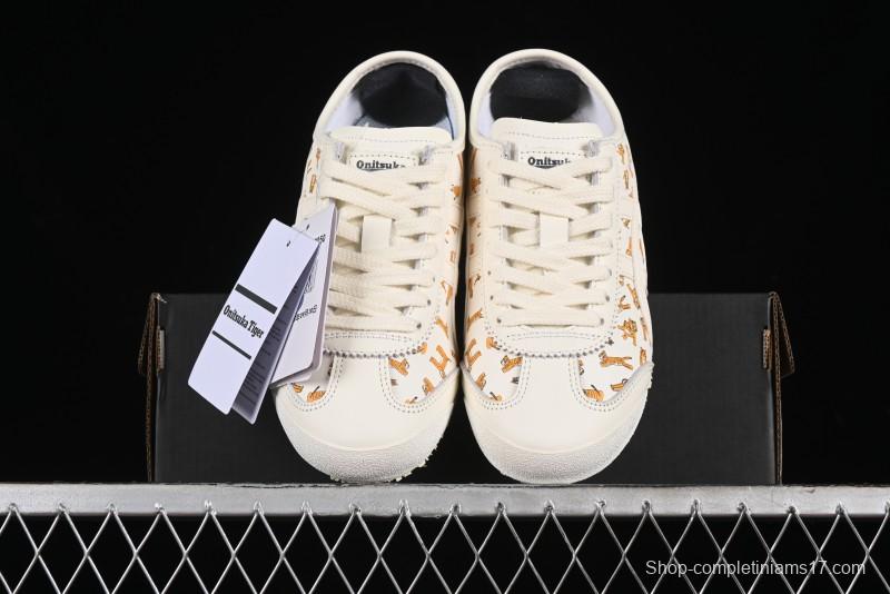 Onitsuka Tiger Mexico 66 Low-Top Leisure Running Shoes with Full-Grain Leather Upper - 1183B785-100
