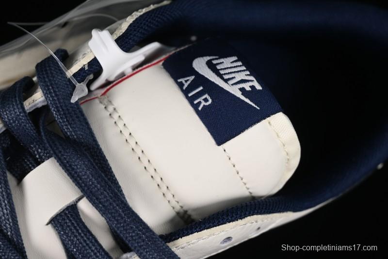 Nike Travis Scott x Fragment Design x Air Jordan 1 Low OG SP AJ1 Supreme Collaboration - White Navy Blue Low Top Casual Sneakers - XZ116