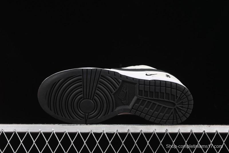 Nike SB Dunk Low Violent Bear Collaboration - Woven Black Swoosh Anniversary Custom Low-Top Casual Skate Shoes - KK1888-005