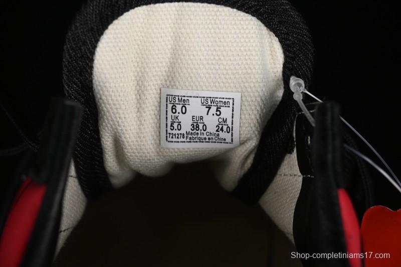 Vans Knu Skool High Street American Retro Canvas Skate Shoes in Black Red - VN0009BCRTU