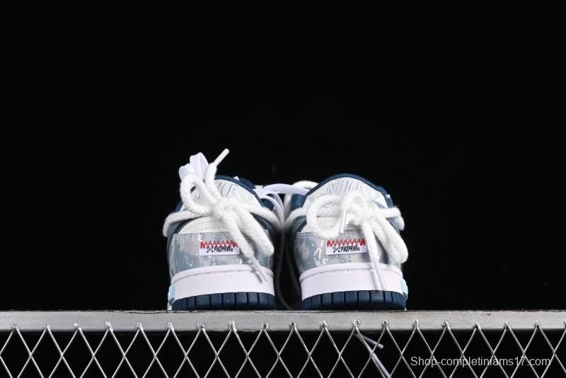 Nike Dunk Low Panda Prank Wave Rider - Silver Blue Shark Low Top Casual Sneakers - DD1391-400