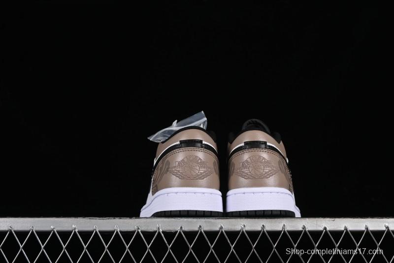 Nike Air Jordan 1 Low Retro Basketball Shoes in Mocha Colorway - 553558-132
