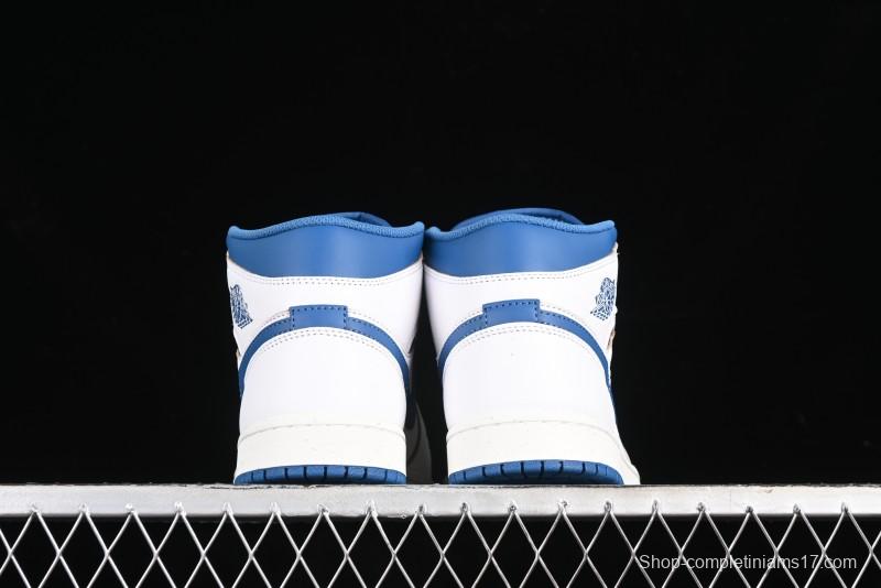 Nike Air Jordan 1 Mid Basketball Shoes Industrial Blue - FN5215-141