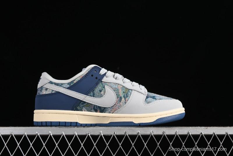 Nike SB Dunk Low CLOT Collaboration - Gray Blue Knit Anniversary Custom Low-Top Casual Skate Shoes - JH8310-950