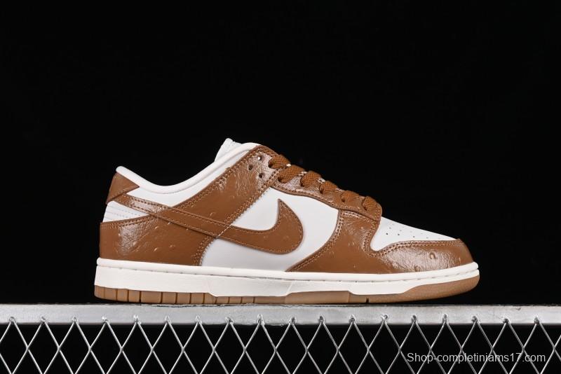 Nike Dunk Low LX SB Casual Skate Shoes in Brown Ostrich - FJ2260-001