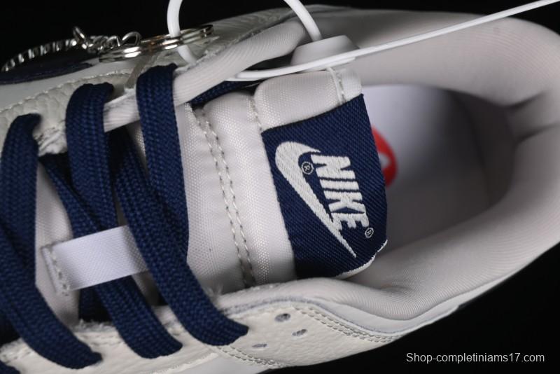 Nike SB Dunk Low Comme des Garcons Collaboration - Off-White Blue Swoosh Anniversary Custom Low-Top Casual Sneakers - KK1888-008