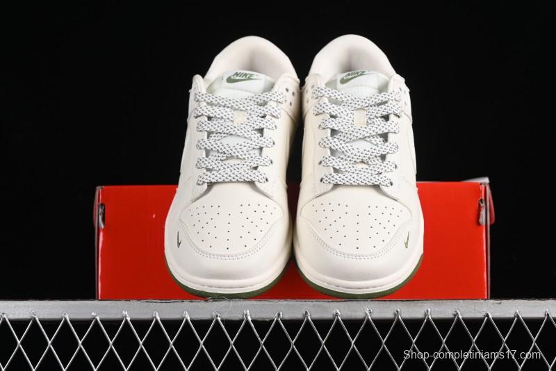 Nike SB Dunk Low Supreme Collaboration - Classic Beige Green Anniversary High-End Custom Low-Top Casual Skate Shoes - XX8888-002