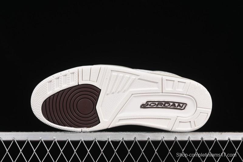 Nike Air Jordan 3 Retro Cactus Jack Collaboration High-Top Basketball Shoes with Soft Napa Leather and Visible Air Cushion - 136064-668