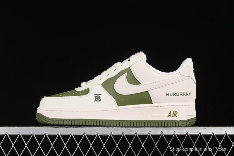 Nike Air Force 1 '07 Low Burberry Collaboration - Off White Mint Green Low Top Casual Sneakers - BB8588-221