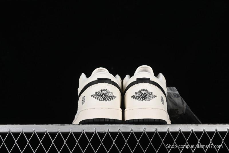 Nike Air Jordan 1 Low AJ1 Stone Island Collaboration - Off White Black Retro Low-Top Basketball Shoes - LJ6688-003