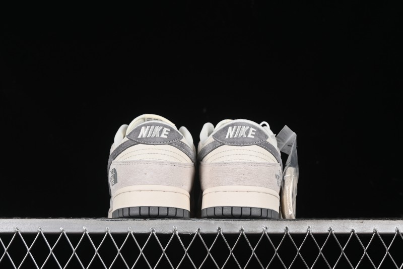 Nike SB Dunk Low The North Face Collaboration - Grey Pigskin Navy Swoosh Anniversary Custom Low-Top Casual Skate Shoes - SJ1089-009
