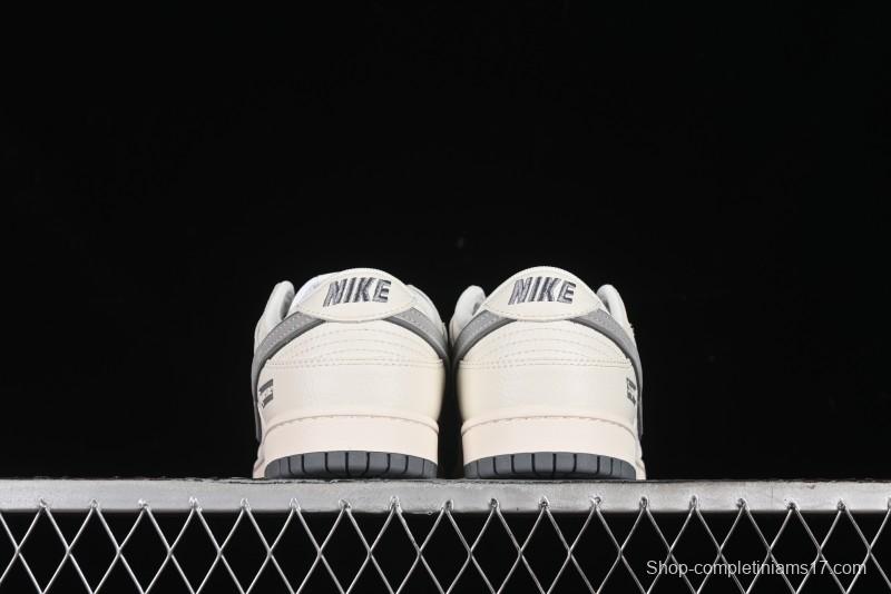 Nike SB Dunk Low Supreme Collaboration - Beige Grey Pig Anniversary High-End Custom Low-Top Casual Skate Shoes - XX2025-188