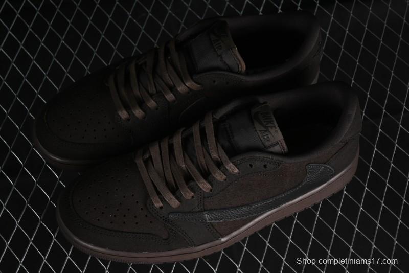 Nike Travis Scott x Air Jordan 1 Low OG AJ1 Collaboration Reverse Swoosh Sneakers - DM7866-202