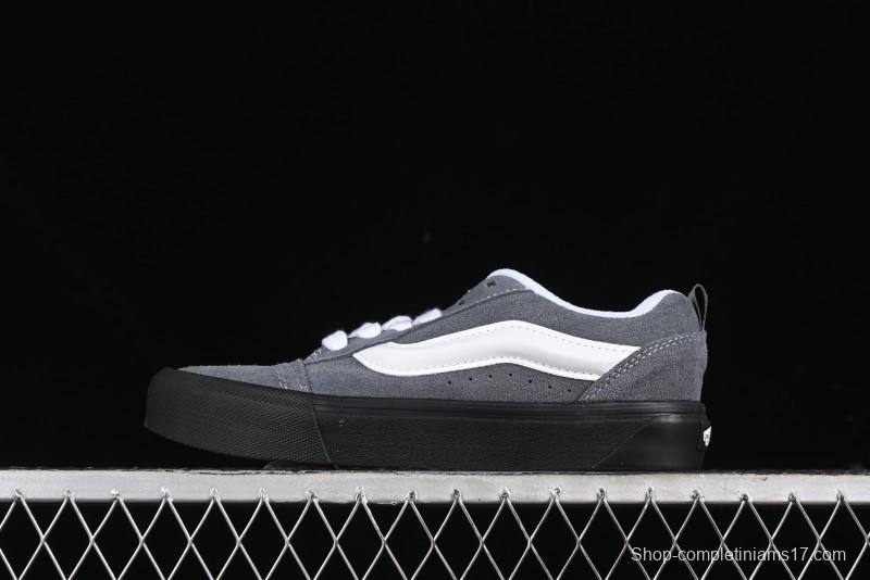 Vans Knu Skool Dark Grey Black Sole Versatile Casual Slip-Resistant Cushioned Platform Sneakers - VN000D22PWT