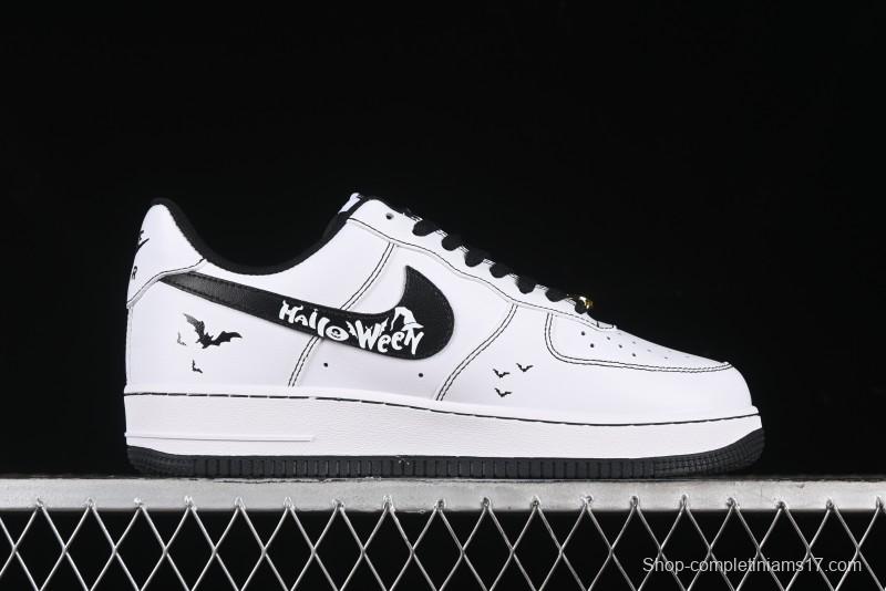 Nike Air Force 1 '07 Low Casual Sneakers with Black and White Hand-Drawn Anime Design - CT2585-100