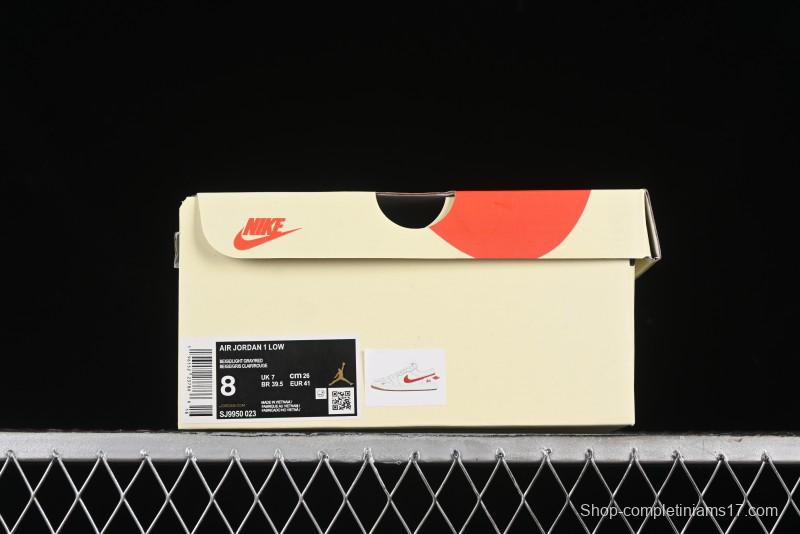 Nike Air Jordan 1 Low Stussy Collaboration - Pink Pig Retro Low-Top Basketball Shoes - SJ9950-023