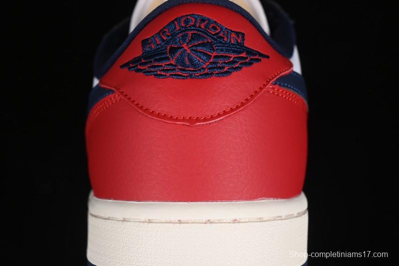 Nike Air Jordan 1 Low OG "Howard University" Casual Sneakers with Blue Toe and Red Heel - HQ2993-100