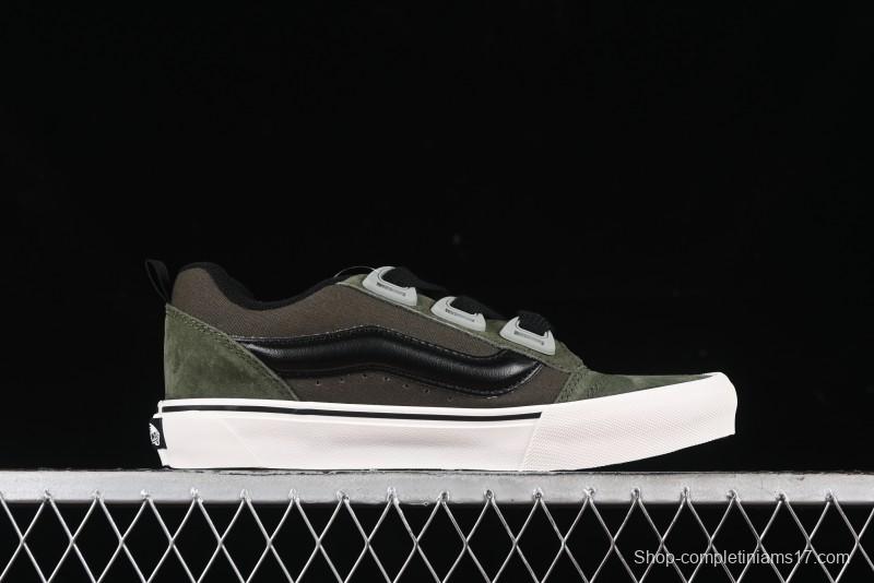 Vans Knu Skool DR White Black Green Chunky Sneakers - VN000CZU50K