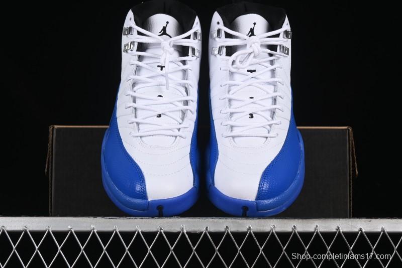 Nike Air Jordan 12 Retro Basketball Shoes in White and Blue - CT8013-140