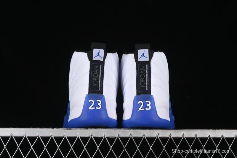 Nike Air Jordan 12 Retro Basketball Shoes in White and Blue - CT8013-140