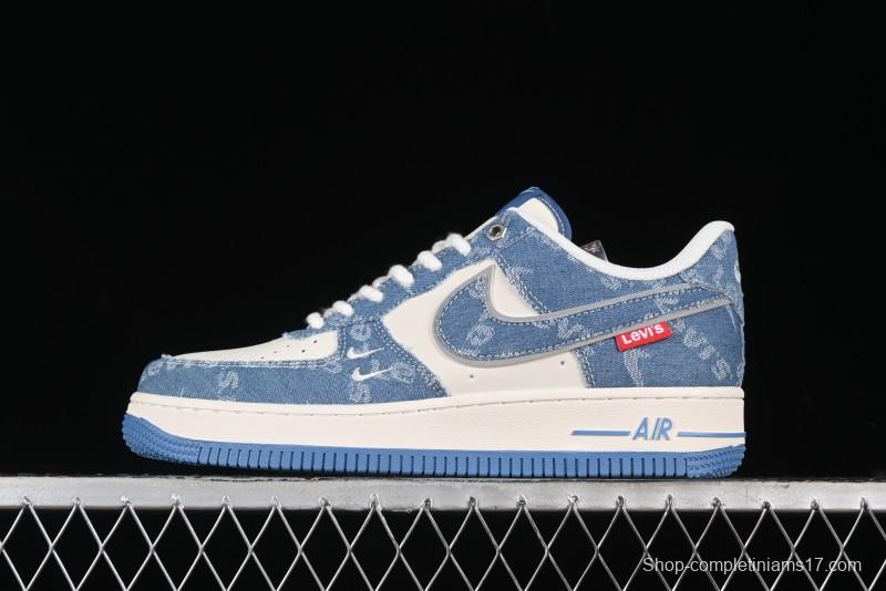 Nike Air Force 1 '07 Low Levi's Denim Collaboration - Light Blue Denim Low-Top Casual Sneakers - SJ6698-003