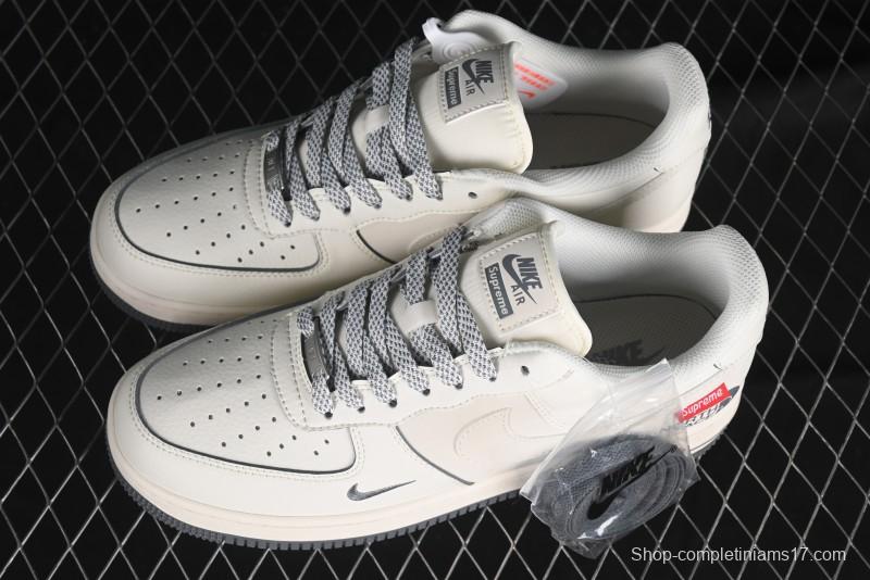 Nike Air Force 1 '07 Low Supreme The North Face Collaboration - Beige Grey Low-Top Casual Sneakers - XZ1996-710
