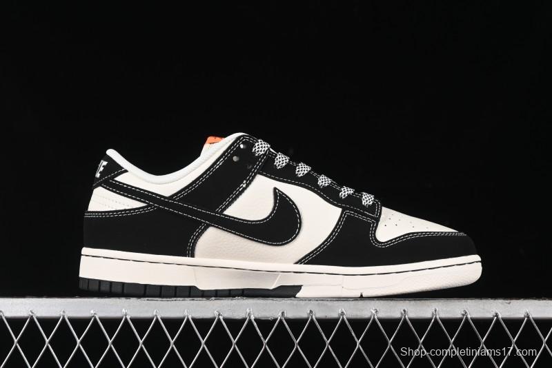 Nike SB Dunk Low Stussy Collaboration - Patchwork Cream Black Swoosh Anniversary Custom Low-Top Casual Skate Shoes - MM1089-023