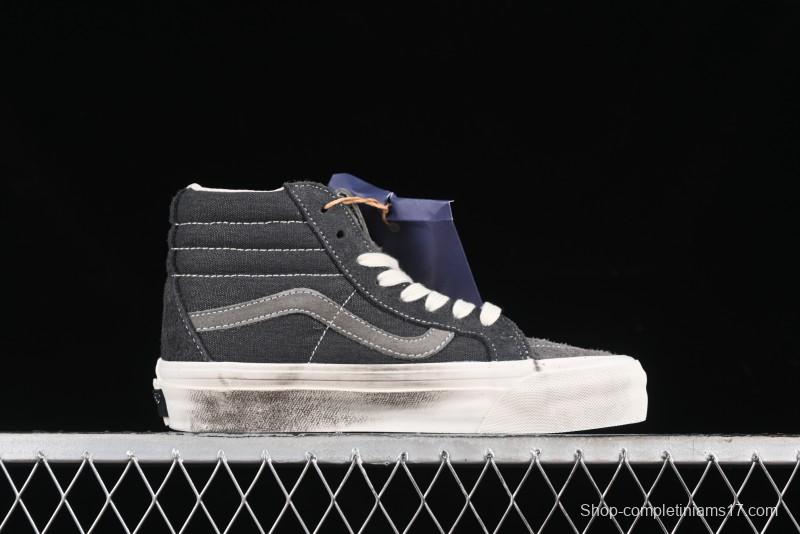 Vans Notre Premium Sk8-Hi High-Top Skate Shoes with Striped Design and Washed Effect - VN000CR0RVN