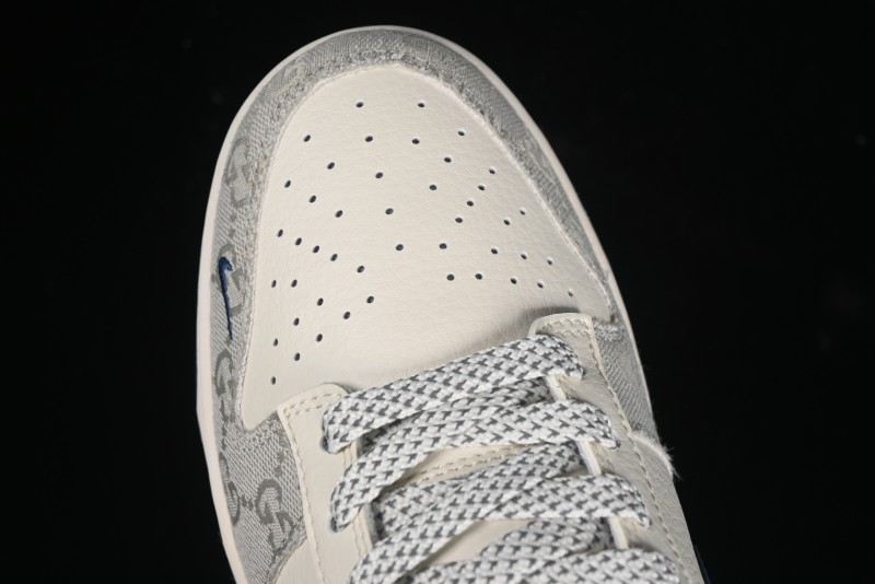 Nike SB Dunk Low Gucci Collaboration - Smoke Blue Anniversary High-End Custom Low-Top Casual Skate Shoes - XX2025-801