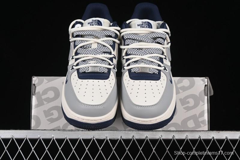 Nike Air Force 1 '07 Low The North Face Collaboration - Grey Blue Drawstring Low-Top Casual Sneakers - SJ1198-700