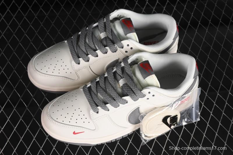 Nike SB Dunk Low Supreme Collaboration - Beige Canvas Swoosh Anniversary High-End Custom Low-Top Casual Sneakers - XX2025-108