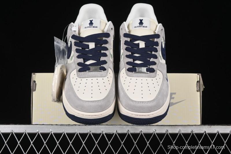 Nike Air Force 1 '07 Low Violent Bear Collaboration - Grey Blue Print Low-Top Casual Sneakers - SJ9188-001