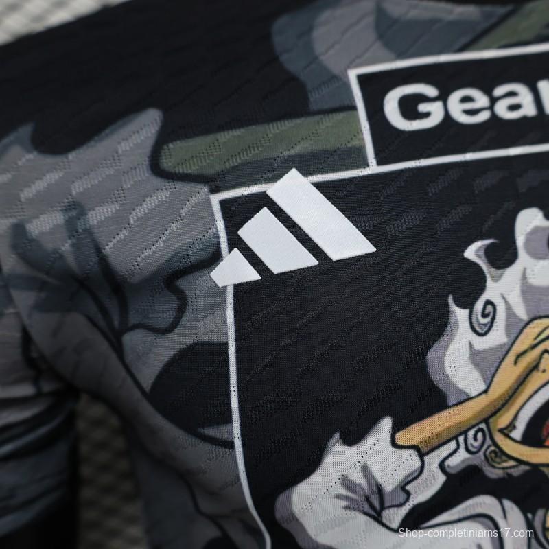 Player Version 2025 Japan National Team Black with One Piece Gear 5 Luffy Design Jersey