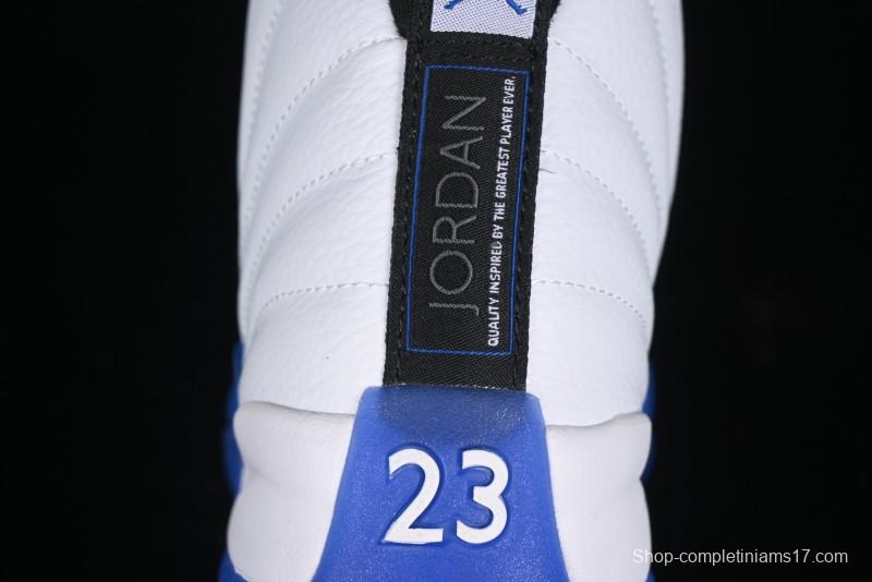 Nike Air Jordan 12 Retro Basketball Shoes in White and Blue - CT8013-140