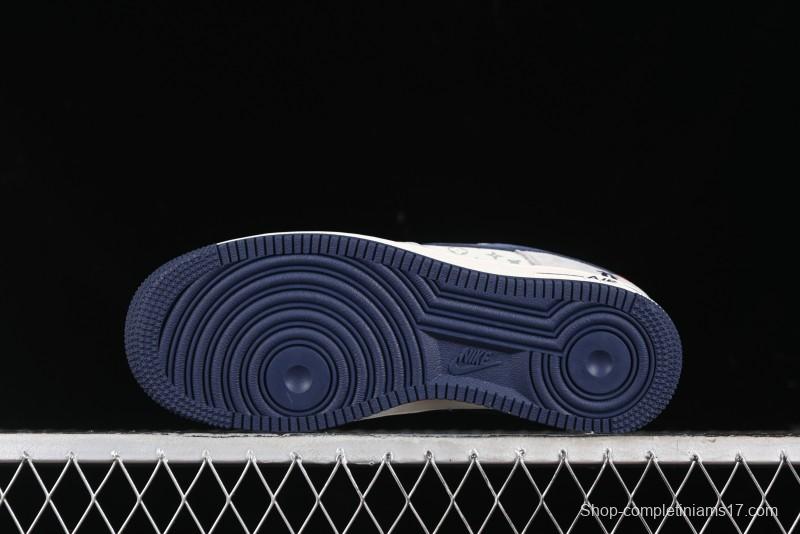 Nike Air Force 1 '07 Low Violent Bear Collaboration - Grey Blue Print Low-Top Casual Sneakers - SJ9188-001